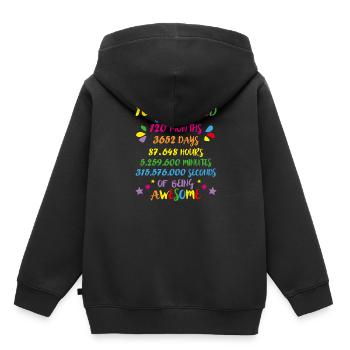 10 Jahre 120 Monate Geburtstag Math Nerd Geeky Girl - Kinder Premium Organic Hoodie - Schwarz - Hinten - AI Model Kid Male (0cm)