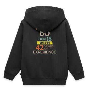 Cadeau drôle de bâillon 60e anniversaire hilarant de 60 ans - Sweat Premium à capuche enfant bio - noir - Dos - AI Model Kid Male (0cm)