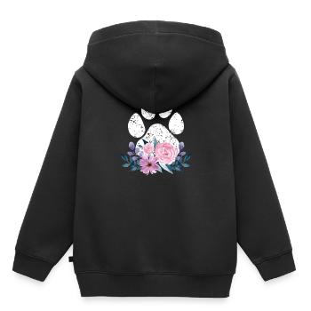 Netter Hund Welpenliebhaber Hund Pfote drucken Blumengeschenk Spaß - Kinder Premium Organic Hoodie - Schwarz - Hinten - AI Model Kid Male (0cm)