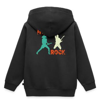 Hard Rock Gitarristen - Kinder Premium Organic Hoodie - Schwarz - Hinten - AI Model Kid Male (0cm)