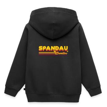 design cool du quartier de Spandau Berlin - Sweat Premium à capuche enfant bio - noir - Dos - AI Model Kid Male (0cm)
