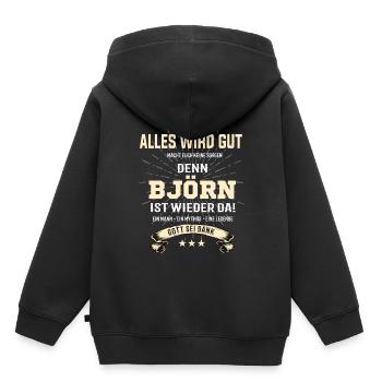 Alles wird gut denn Björn Ist da Outfit - Kinder Premium Organic Hoodie - Schwarz - Hinten - AI Model Kid Male (0cm)