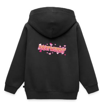 Bratwurst mit Herzen - Grillwurst Fan Design - Kinder Premium Organic Hoodie - Schwarz - Hinten - AI Model Kid Male (0cm)