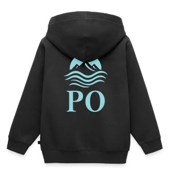 Pô – Le plus long fleuve d’Italie Design - Sweat Premium à capuche enfant bio - noir - Dos - AI Model Kid Male (0cm)
