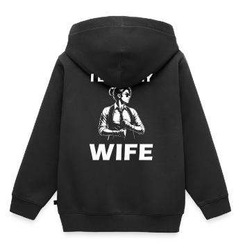 I Love my Wife - Das Design für die starke Ehefra - Kinder Premium Organic Hoodie - Schwarz - Hinten - AI Model Kid Male (0cm)