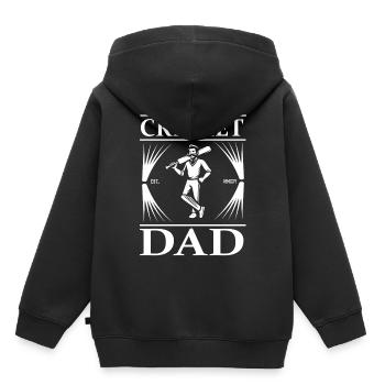 Cricket Dad – Stolz auf dem Spielfeld - Kinder Premium Organic Hoodie - Schwarz - Hinten - AI Model Kid Male (0cm)