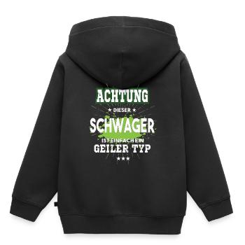 Ce beau-frère n’est qu’un gars - Sweat Premium à capuche enfant bio - noir - Dos - AI Model Kid Male (0cm)