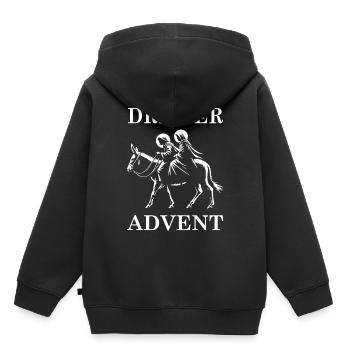 Dritter Advent – Auf dem Weg nach Bethlehem - Kinder Premium Organic Hoodie - Schwarz - Hinten - AI Model Kid Male (0cm)