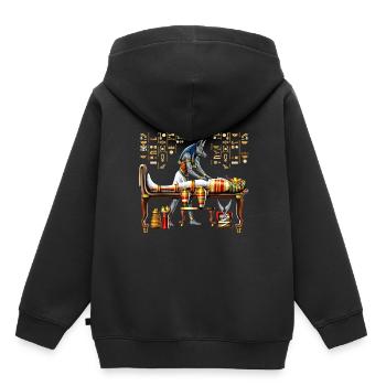 Anubis Ägyptischer Gott - Kinder Premium Organic Hoodie - Schwarz - Hinten - AI Model Kid Male (0cm)