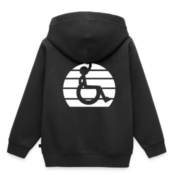 Rollstuhl - Kinder Premium Organic Hoodie - Schwarz - Hinten - AI Model Kid Male (0cm)