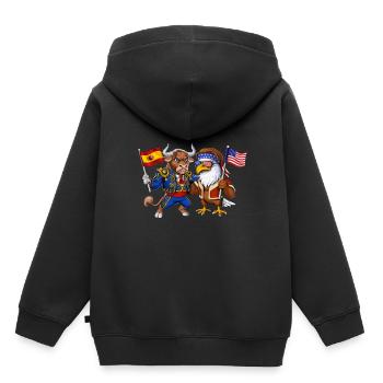 Spanish American Heritage - Kids Premium Organic Hoodie - black - Back - AI Model Kid Male (0cm)