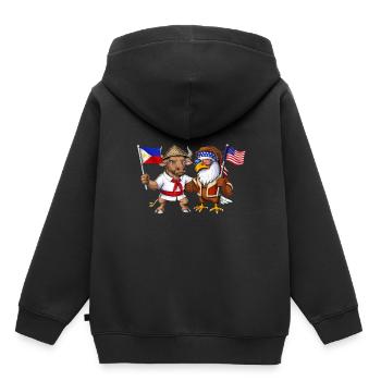 Filipino American Heritage - Kids Premium Organic Hoodie - black - Back - AI Model Kid Male (0cm)