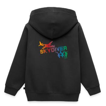 Fallschirmsport Shirt Skydiver t-shirt - Kinder Premium Organic Hoodie - Schwarz - Hinten - AI Model Kid Male (0cm)