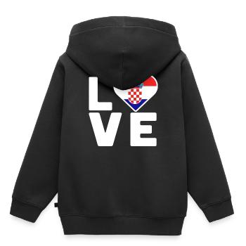 Croatie Championnat du monde de football Amour WM - Sweat Premium à capuche enfant bio - noir - Dos - AI Model Kid Male (0cm)
