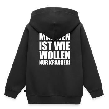Machen ist wie wollen nur krasser w - Kinder Premium Organic Hoodie - Schwarz - Hinten - AI Model Kid Male (0cm)