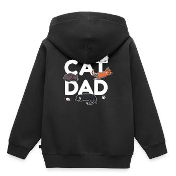 Cat Dad - Cat Cat man Daddy Kitty Meow - Kids Premium Organic Hoodie - black - Back - AI Model Kid Male (0cm)