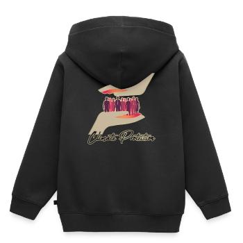 Climate Protection - Kids Premium Organic Hoodie - black - Back - AI Model Kid Male (0cm)