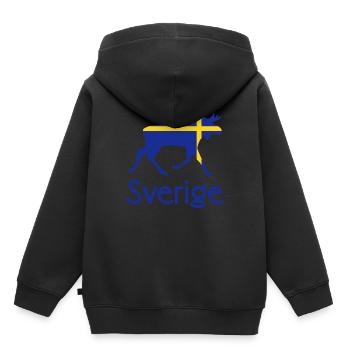 Elch Schweden Skandinavien - Kinder Premium Organic Hoodie - Schwarz - Hinten - AI Model Kid Male (0cm)