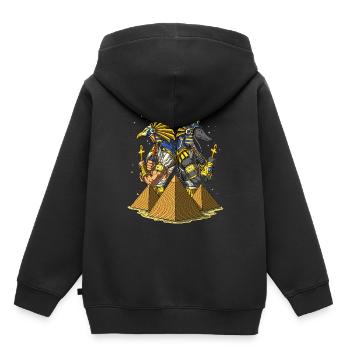 Anubis Ra Mythologie des pyramides anciennes - Sweat Premium à capuche enfant bio - noir - Dos - AI Model Kid Male (0cm)