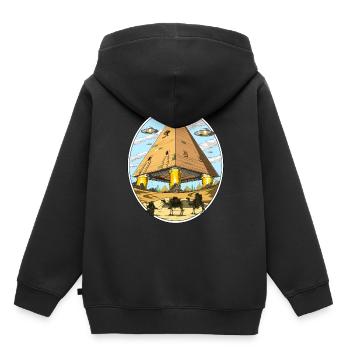 Ausländer-Raum Anunnaki UFO der ägyptischen Pyramiden - Kinder Premium Organic Hoodie - Schwarz - Hinten - AI Model Kid Male (0cm)
