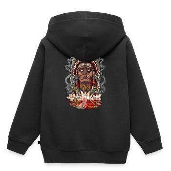Indianischer Häuptling Kopfschmuck - Kinder Premium Organic Hoodie - Schwarz - Hinten - AI Model Kid Male (0cm)