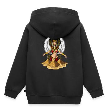 Mythologie de la reine égyptienne Isis Queen Ankh - Sweat Premium à capuche enfant bio - noir - Dos - AI Model Kid Male (0cm)