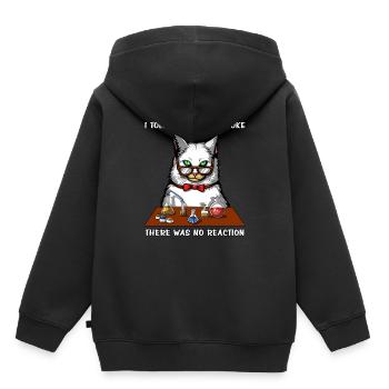 Chat Chimie Professeur Blague Pas De Réaction Blague Drôle - Sweat Premium à capuche enfant bio - noir - Dos - AI Model Kid Male (0cm)