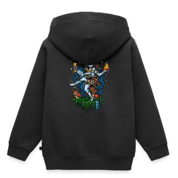 Seigneur Shiva Danse Nataraja Dieu Hindou - Sweat Premium à capuche enfant bio - noir - Dos - AI Model Kid Male (0cm)