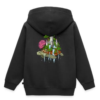 Cosmic Turtle - Kids Premium Organic Hoodie - black - Back - AI Model Kid Male (0cm)