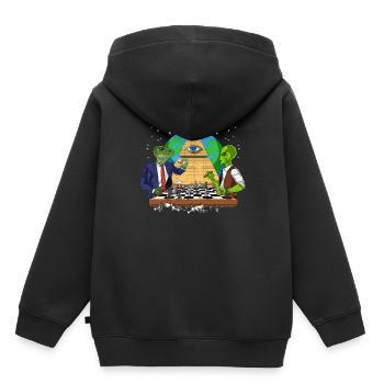 Illuminati Alien Conspiracy - Kinder Premium Organic Hoodie - Schwarz - Hinten - AI Model Kid Male (0cm)
