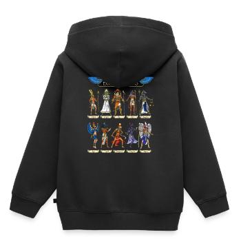 Dieux égyptiens antiques - Sweat Premium à capuche enfant bio - noir - Dos - AI Model Kid Male (0cm)