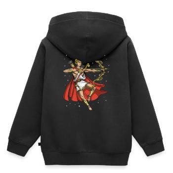 Dieu grec antique Apollon - Sweat Premium à capuche enfant bio - noir - Dos - AI Model Kid Male (0cm)