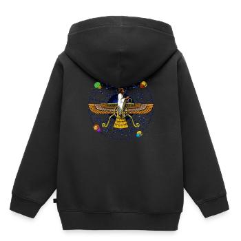Antikes Anunnaki-Symbol - Kinder Premium Organic Hoodie - Schwarz - Hinten - AI Model Kid Male (0cm)
