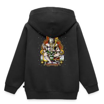 Dieu hindou psychédélique Hanuman - Sweat Premium à capuche enfant bio - noir - Dos - AI Model Kid Male (0cm)