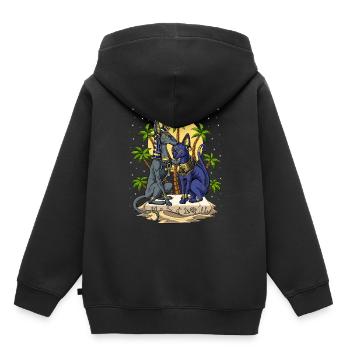 Ägyptische Götter Anubis Bastet - Kinder Premium Organic Hoodie - Schwarz - Hinten - AI Model Kid Male (0cm)