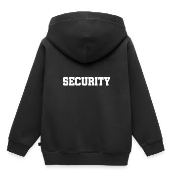 Sécurité - Service de sécurité - Gardiennage - Protection - Sweat Premium à capuche enfant bio - noir - Dos - AI Model Kid Male (0cm)