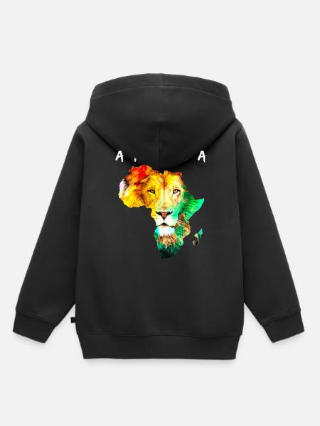 Afrique - Sweat Premium à capuche enfant bio - noir