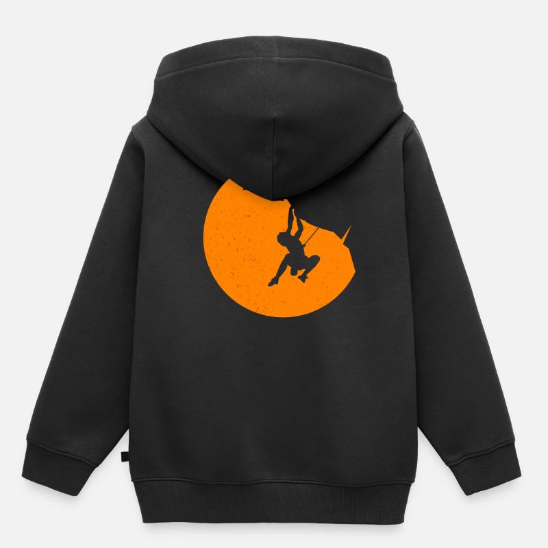 Escalade de rocher - Sweat Premium à capuche enfant bio - noir