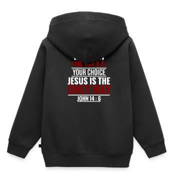 Heaven or hell Bible verse - Kids Premium Organic Hoodie - black - Back - AI Model Kid Male (0cm)