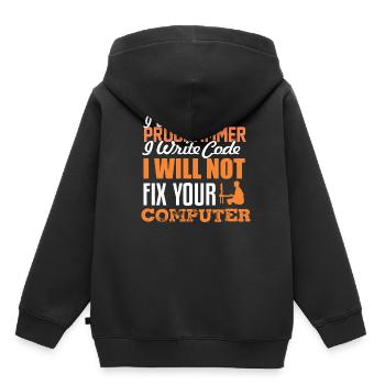 Entwickler Programmierer - Kinder Premium Organic Hoodie - Schwarz - Hinten - AI Model Kid Male (0cm)