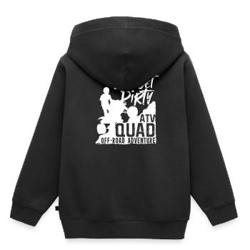 Quad - Kinder Premium Organic Hoodie - Schwarz - Hinten - AI Model Kid Male (0cm)