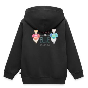 Geschlecht enthüllen Baby Familie Schwangerschaft - Kinder Premium Organic Hoodie - Schwarz - Hinten - AI Model Kid Male (0cm)