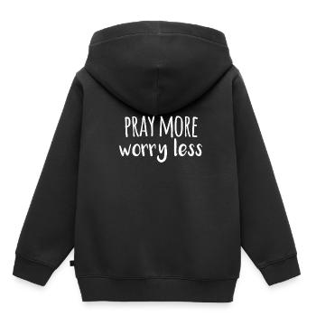 Bete mehr - Kinder Premium Organic Hoodie - Schwarz - Hinten - AI Model Kid Male (0cm)