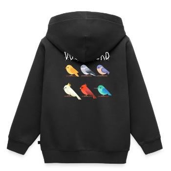 Cadeau de regarder les oiseaux nerd oiseau - Sweat Premium à capuche enfant bio - noir - Dos - AI Model Kid Male (0cm)