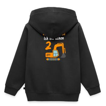 2 pelle anniversaire garçon - Sweat Premium à capuche enfant bio - noir - Dos - AI Model Kid Male (0cm)