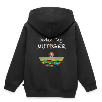Courageux, motivation pour les enfants handicapés - Sweat Premium à capuche enfant bio - noir - Dos - AI Model Kid Male (0cm)