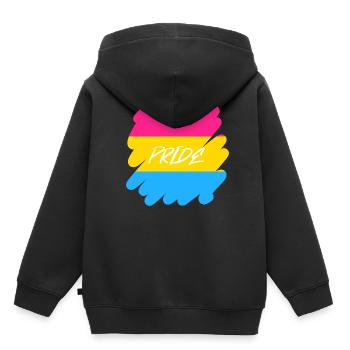 Pan Pride - Pride - Kinder Premium Organic Hoodie - Schwarz - Hinten - AI Model Kid Male (0cm)