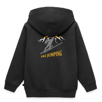 Skispringer - Kinder Premium Organic Hoodie - Schwarz - Hinten - AI Model Kid Male (0cm)