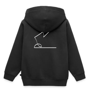 Lampe une ligne blanc - Sweat Premium à capuche enfant bio - noir - Dos - AI Model Kid Male (0cm)