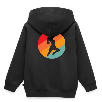 Fels klettern Frau - Kinder Premium Organic Hoodie - Schwarz - Hinten - AI Model Kid Male (0cm)